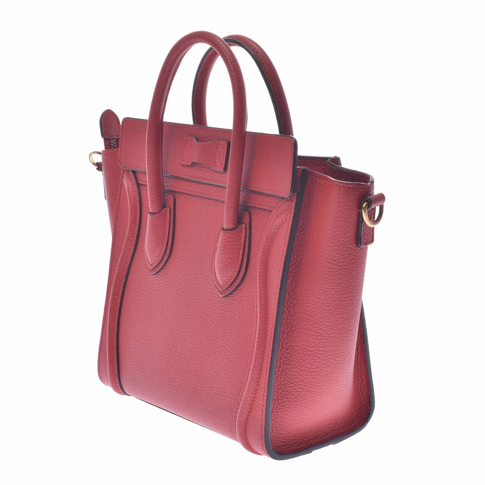 CELINE Luggage Shopper Bag Red Calfskin Handbag - Picture 2 of 9